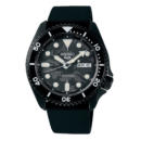Seiko 5 Sport Automatic Black Dial Black Silicone Strap Watch For Men - SRPD65K3